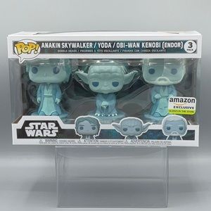 Star Wars Anakin Skywalker Yoda Obi-Wan Kenobi Glow  Amazon Exclusive Funko Pop